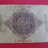 Райх банкнота  20 марки 1914г. Германия перфектна за колекция 28306, снимка 8 - Нумизматика и бонистика - 37152758