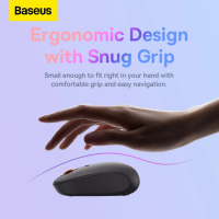 Baseus - Безжична мишка Tri-Mode ,Bluetooth 5.0, 2.4G, 1600 DPI - матирано сиво, снимка 2 - Клавиатури и мишки - 44878164
