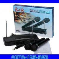 Караоке микрофони с приемник K&K 306, 2 броя безжични, снимка 1 - Микрофони - 38946382