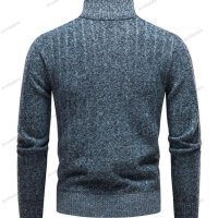 Мъжки ежедневен пуловер с V-образно деколте и цип със стояща яка, 3цвята - 023, снимка 4 - Пуловери - 43148208