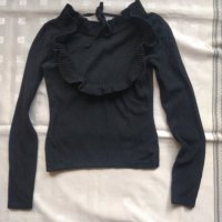 Елегантна черна блуза sonia by sonia rykiel, снимка 5 - Блузи с дълъг ръкав и пуловери - 32523682