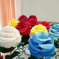 Големи рози на стойка/стебло за декорация или подарък, снимка 3 - Подаръци за сватба - 43953944