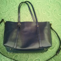 Дамска чанта от естествена кожа тъмно синя , снимка 3 - Чанти - 34737558