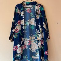 Ефирна връхна дреха с цветя широк модел 💙, снимка 1 - Ризи - 44012821