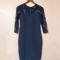 Нова синя рокля с дантела с етикет Caliope, снимка 1 - Рокли - 25517739