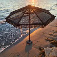 Плетени памучни чадъри за градина, плаж, ресторант или бийч бар, снимка 6 - Градински мебели, декорация  - 43956559