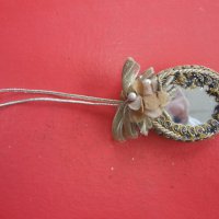 Старинно двустранно огледало със сърма и перли , снимка 7 - Антикварни и старинни предмети - 43222768