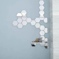 Комплект шестоъгълни огледала декоративен стикер огледало във формата на шестоъгълен за стена, снимка 9 - Декорация за дома - 36630185
