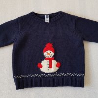 Коледен пуловер baby GAP Размер 12-18 месеца, снимка 1 - Бебешки блузки - 26737196