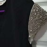 Дамска черна блузка , снимка 4 - Тениски - 40495213