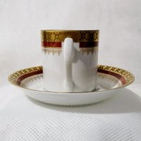 Колекционерска порцеланова чаша с чинийка Reichenbach Germany., снимка 2 - Чаши - 43875957