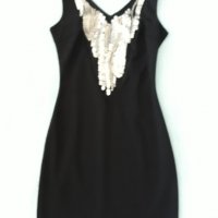 Черна официална скъпа рокля със сегмент-изкуство. Къса и сексапилна , елегантна, с цип на гърба,нова, снимка 2 - Рокли - 37264710