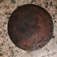 Стара медна тава калайдисвана, снимка 2 - Антикварни и старинни предмети - 44014922