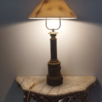 Френска месингова лампа, снимка 3 - Настолни лампи - 44847241
