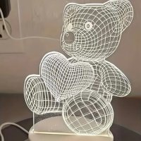 3D Нощна Лампа Love Bear, снимка 1 - Настолни лампи - 44097235