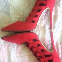 "Tulipano"-червени уникални обувки, снимка 4 - Дамски обувки на ток - 43483804