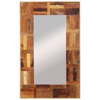 Стенно огледало, регенерирано дърво масив, 50x80 см, снимка 6 - Огледала - 43860710
