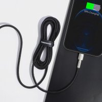 Кабел Type-C lightning BASEUS iPhone, 5A, 20W, 2m, Fast charge – черен, снимка 5 - USB кабели - 32942342