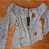 Ефирна блуза с етикет, снимка 2 - Блузи с дълъг ръкав и пуловери - 26684607