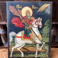 Ръчно рисувана икона на Св. Мин. №3380, снимка 1 - Антикварни и старинни предмети - 39512990