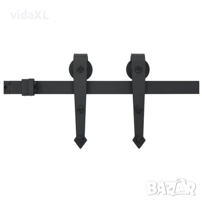 vidaXL Комплект механизъм за плъзгаща врата, 183 см, стомана, черен(SKU:142827, снимка 1