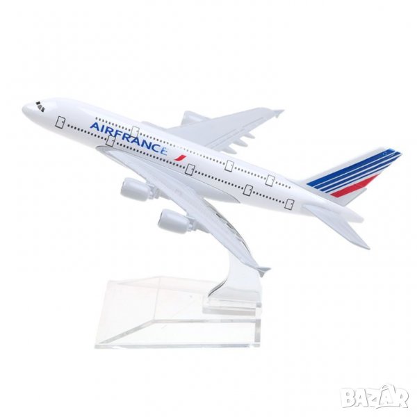 Еърбъс 380 самолет модел макет Air France метален A380 пътнически летище, снимка 1