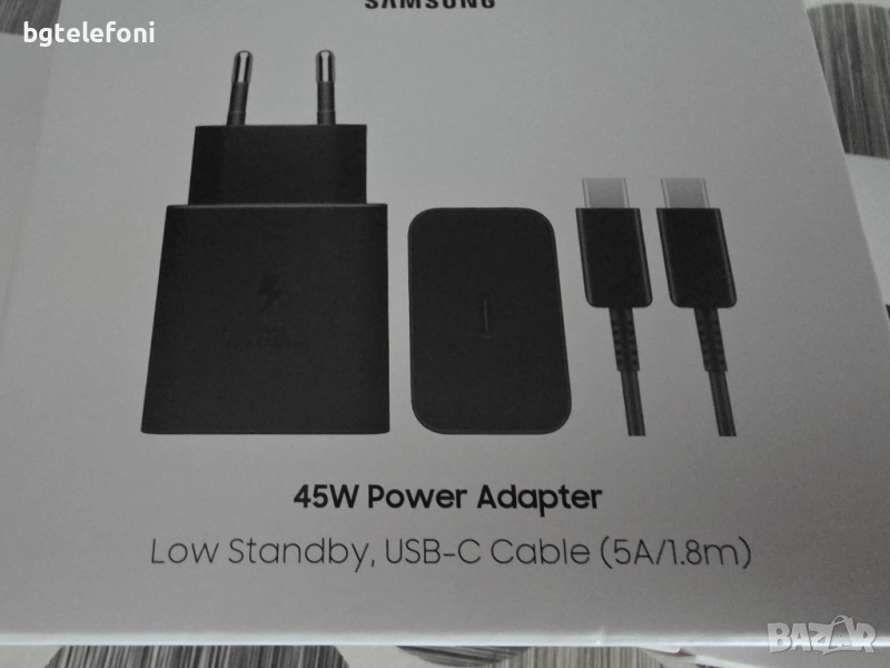 Samsung 45W оригинален адаптер с оригинален кабел,запечатани, снимка 1