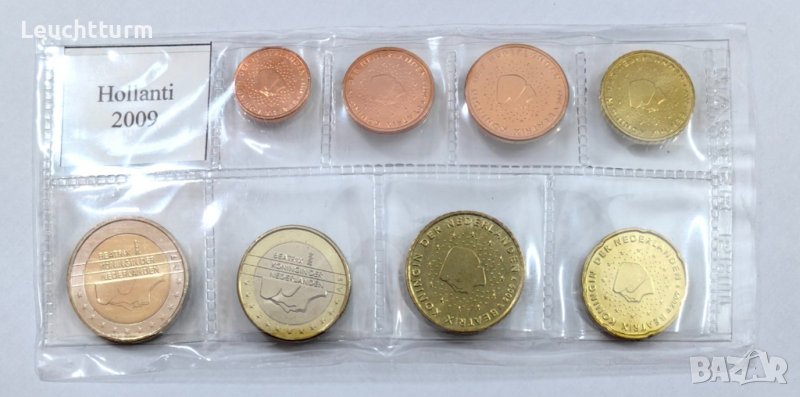 Пълен сет евромонети Нидерландия 2009 от 1 цент до 2 евро, снимка 1