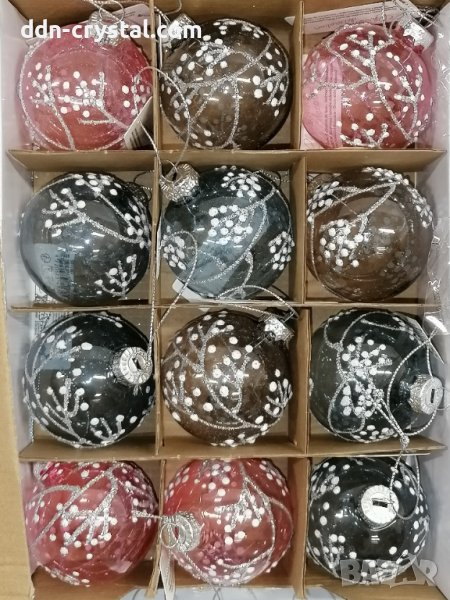 Комплект от 12бр. коледни топки – 6см. диаметър, снимка 1