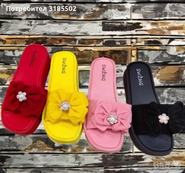 Изтънчени дамски чехли със забележителна панделка за перфектен вид, снимка 1