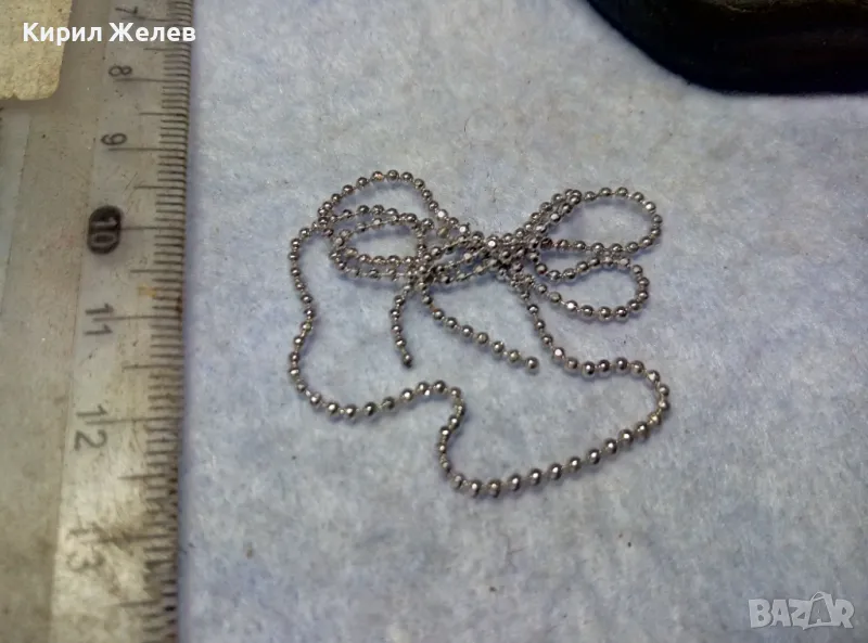 НЕЖНА ФИНА ВЕРИЖКА от БЛАГОРОДНА СТОМАНА с БЯЛА ПОЗЛАТА и НУЖДА от ЗАКОПЧАЛКА 49747, снимка 1