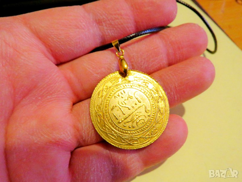 Старинна османска муска 2 , турски амулет с тугра, тура 3,5см - османска монограма, накит, амулет, снимка 1