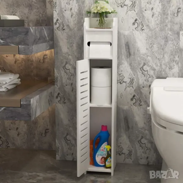 Водоустойчив шкаф за баня,ултра тънък рафт за съхранение,подходящ за малки пространства, снимка 1