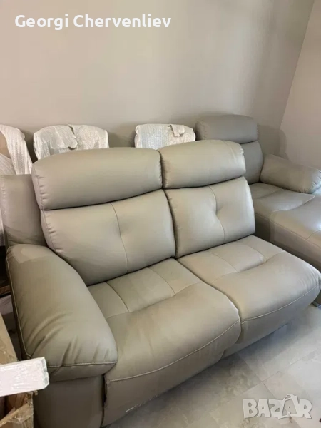 Кожен ъглов диван + релакс механизъм 230 на 160, снимка 1
