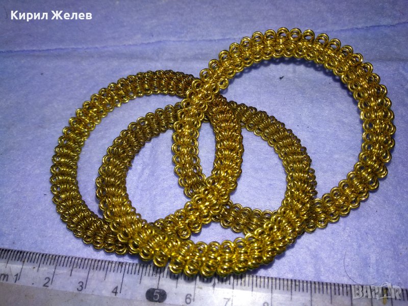 КРАСИВИ ДЕКОРАТИВНИ ЗЛАТИСТИ МЕТАЛНИ ГРИВНИЧКИ 26888, снимка 1