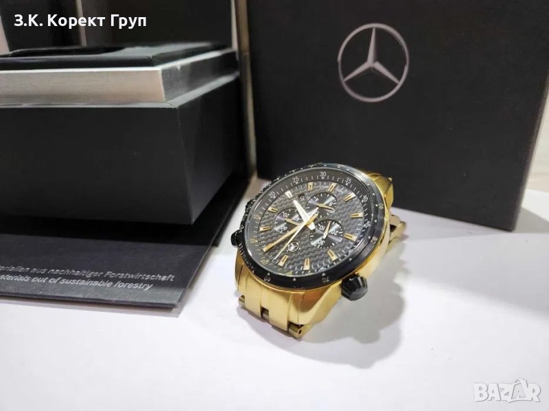 Мъжки хронографен часовник Mercedes-Benz Gold, снимка 1