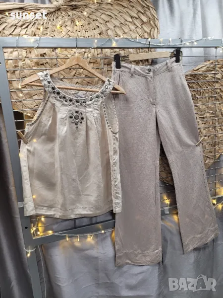 СЕТ  ЛЕНЕН  потник🌱+ панталон🌱-> М, снимка 1