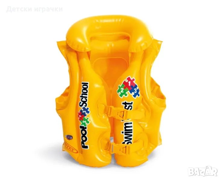 Детска надуваема жилетка INTEX Deluxe Pool School, 50х47 см, PVC, за деца 3-6 г, снимка 1