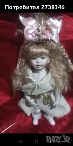 Старинна порцеланова кукла със стойка , снимка 1