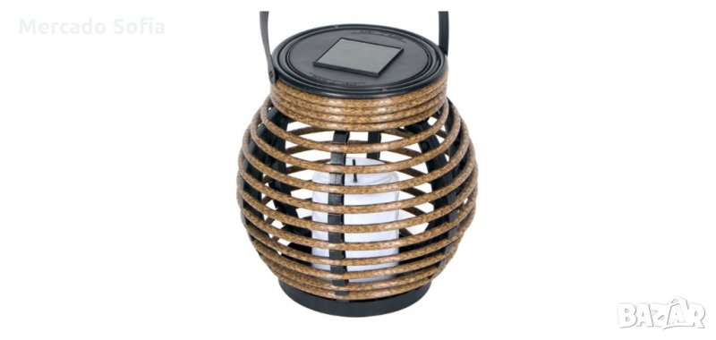 Декоративен соларен фенер Mercado Trade, За маса, Кафяв, снимка 1