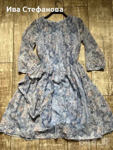 Разкошна нова ежедневна елегантна теменужено синя рокля ситно плисе солей , снимка 6 - Рокли - 50180513