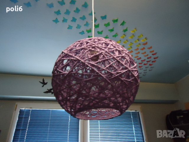  лилав пендел декоративен,полюлей , снимка 2 - Лампи за таван - 43182965