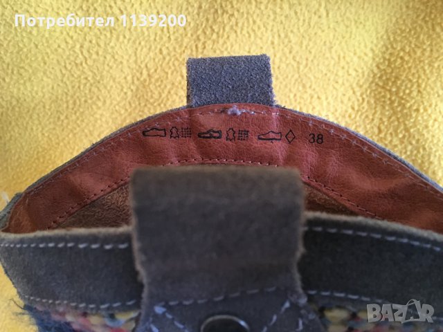 Дамски сиви боти Good Step естествена кожа набук бохо мотиви 38, снимка 13 - Дамски боти - 23328359