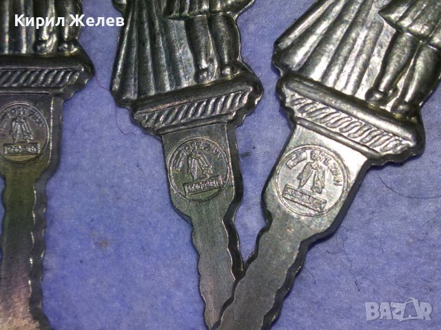 Три СТАРИ ГОЛЕМИ НЕМСКИ ФИГУРАЛНИ КОЛЕКЦИОНЕРСКИ ЦИНКОВИ ЛЪЖИЦИ ЧЕРПАЦИ / ЧЕРПАК с МАРКИРОВКИ 42757, снимка 3 - Колекции - 43949452