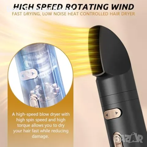 Нов Йонен Сешоар с Термо Четка, 2 Глави, 850W за Обем и Къдрици жени, снимка 3 - Сешоари - 49484428