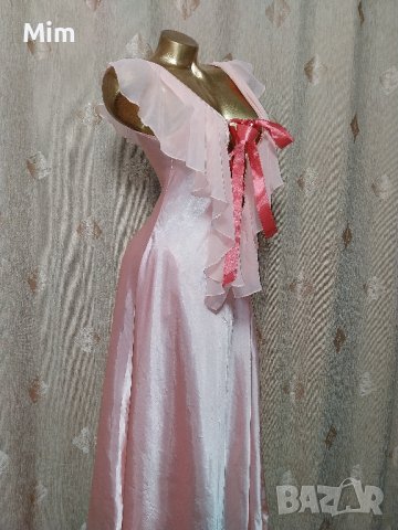 М Сладко розова ,сатенена, дълга нощница/ рокля /, снимка 4 - Нощници - 43151169