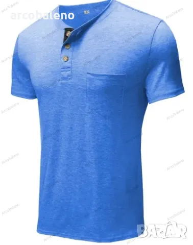 Мъжка тениска с деколте Henley, 6цвята , снимка 4 - Тениски - 50145925
