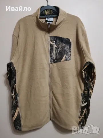 Ducks Unlimited Habitat Fleece Tan/Camouflage Zip-up Jacket. , снимка 1