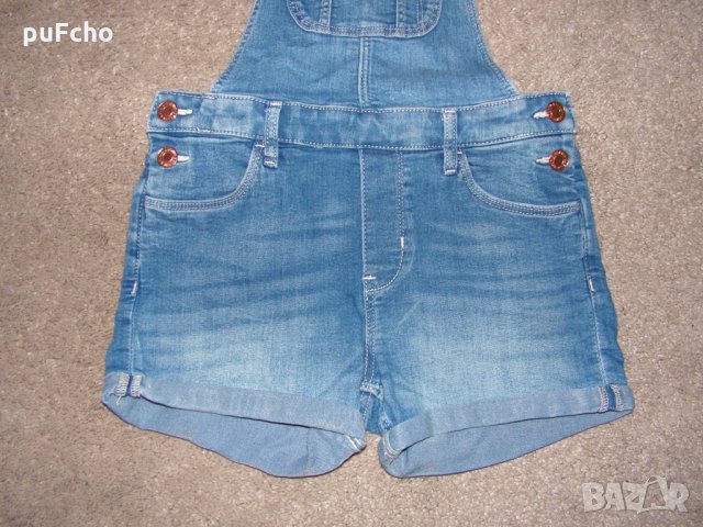 Намален! Дънков гащеризон H&M 9- 10 г., снимка 4 - Детски панталони и дънки - 32401672