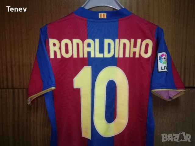 Barcelona Ronaldinho 2007/2008 Nike оригинална тениска фланелка Барселона Роналдиньо юбилейна , снимка 2 - Тениски - 52931555
